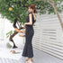 Random dot mermaid long dress